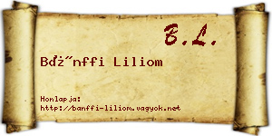 Bánffi Liliom névjegykártya
